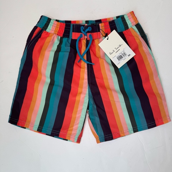 NWT PAUL SMITH Junior “Artist Stripe”Multicolor Striped Swim Shorts Size 6 - Picture 11 of 11